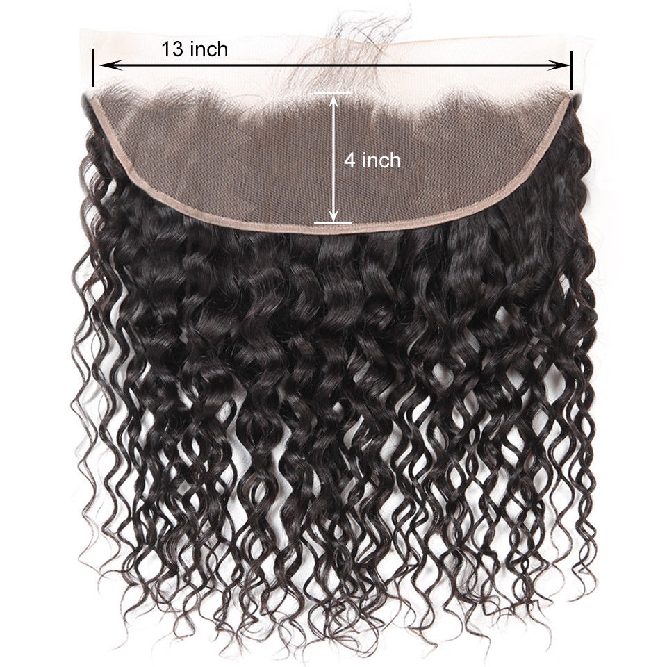 13x4 Lace Frontal Jerry Curly Unprocessed 100% Human Hair – Transparent Lace, Natural Black