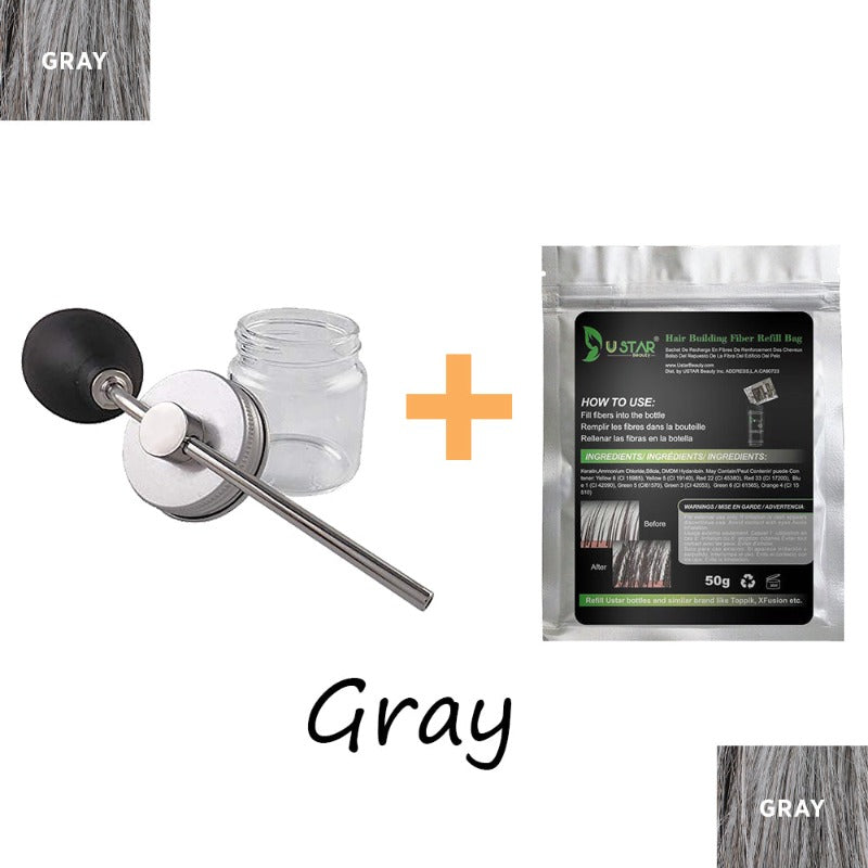 Professional Glass Hair Fiber Spray Applicator Air Pump Hair Fibers Tool Buy One Get One Refill Bag