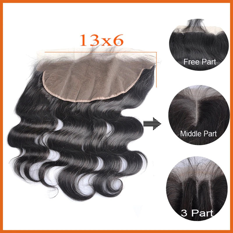 13x6HD Lace Frontal Body Wave/Straight/Deep Wave Brazilian Virgin Hair Frontal