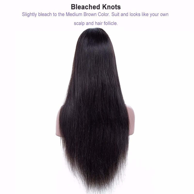 Ustar Lace Frontal Wig 150% Density Straight Natural Black Hair