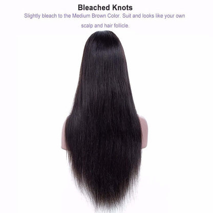 Ustar Lace Frontal Wig 150% Density Straight Natural Black Hair