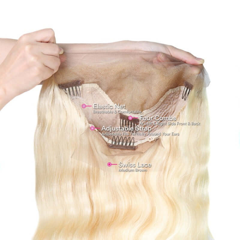 Usatr  LACE FRONTAL WIG #613, 150% Density Body Wave Hair