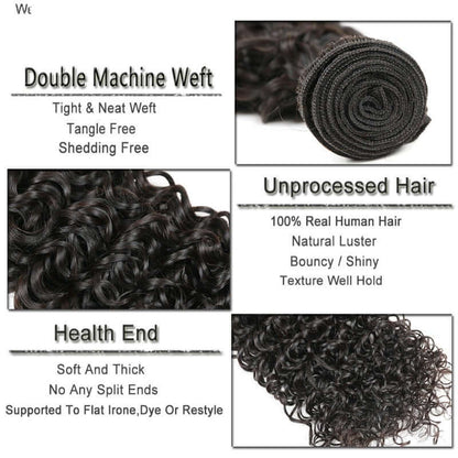 Ustar 7A Natural Black Virgin Jerry Curl Hair 2 Bundles with Frontal
