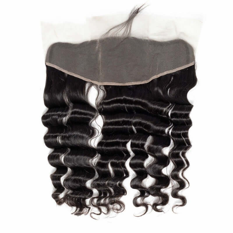 Ustar 7A Natural Black Virgin Loose Wave Hair 2 Bundles with Frontal