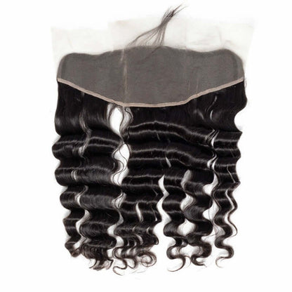 Ustar 7A Natural Black Virgin Loose Wave Hair 2 Bundles with Frontal