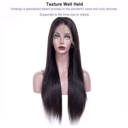 Ustar Lace Frontal Wig 150% Density Straight Natural Black Hair