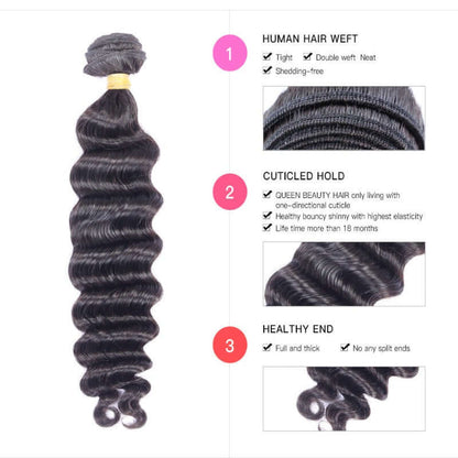 Ustar 7A Virgin Hair 3 Bundles Deep Wave