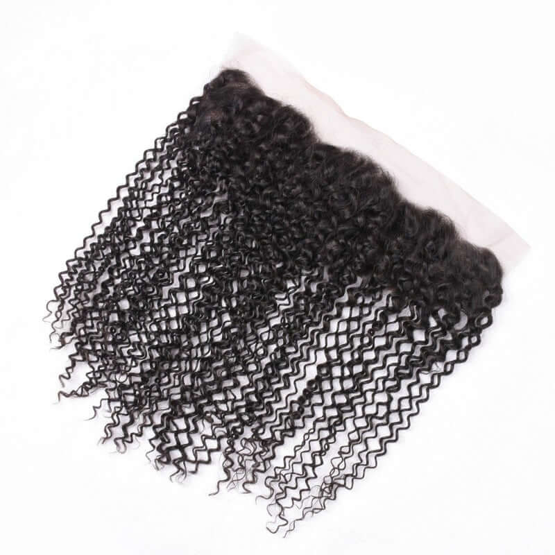 Ustar 7A Natural Black Virgin Jerry Curly Hair 3 Bundles with Frontal