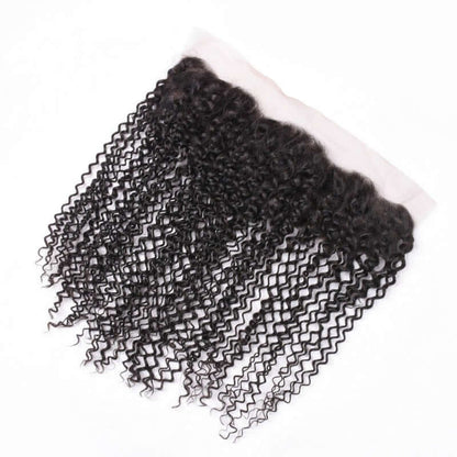 Ustar 7A Natural Black Virgin Jerry Curly Hair 3 Bundles with Frontal