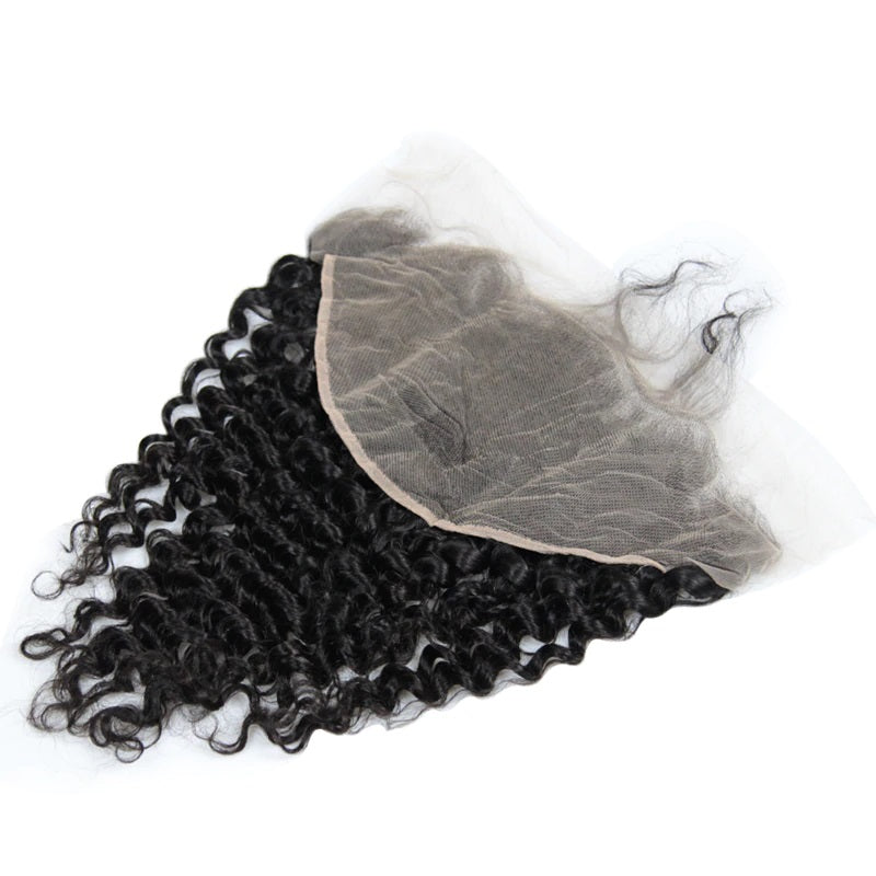 13x4 Lace Frontal Kinky Curly Unprocessed 100% Human Hair – Transparent Lace, Natural Black