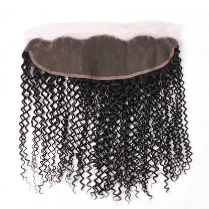 Ustar 7A Natural Black Virgin Jerry Curly Hair 3 Bundles with Frontal