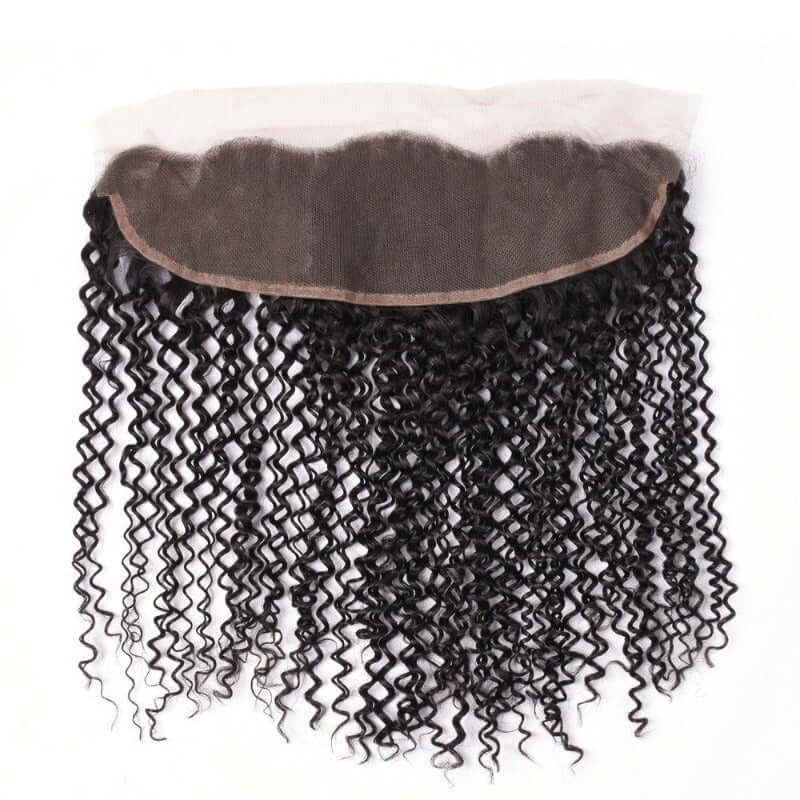 Ustar 7A Natural Black Virgin Jerry Curly Hair 3 Bundles with Frontal