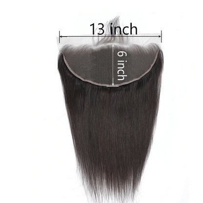 13x6 Lace Frontal Straight Ustar Unprocessed 100% Human Hair – Transparent Lace, Natural Black