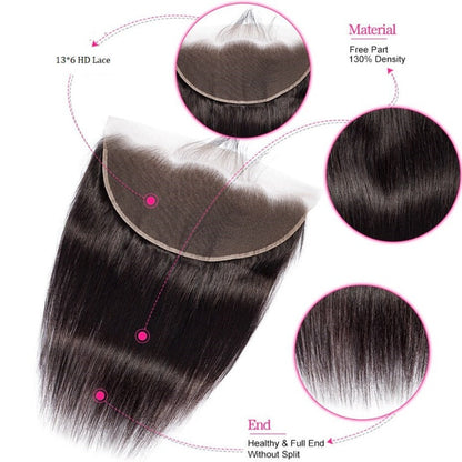 13x6HD Lace Frontal Straight/Body Wave/Deep Wave High Quality Human Hair Frontal