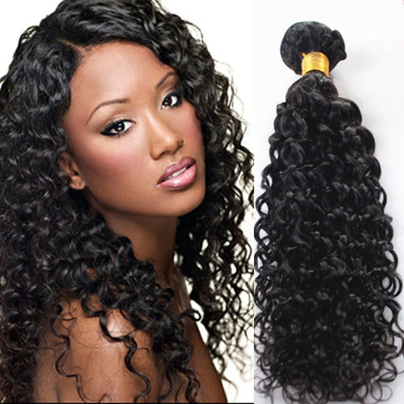 100% UNPROCESSED Virgin Hair Bundles Natural Color Jerry Curly