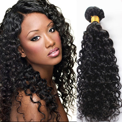 100% UNPROCESSED Virgin Hair Bundles Natural Color Jerry Curly