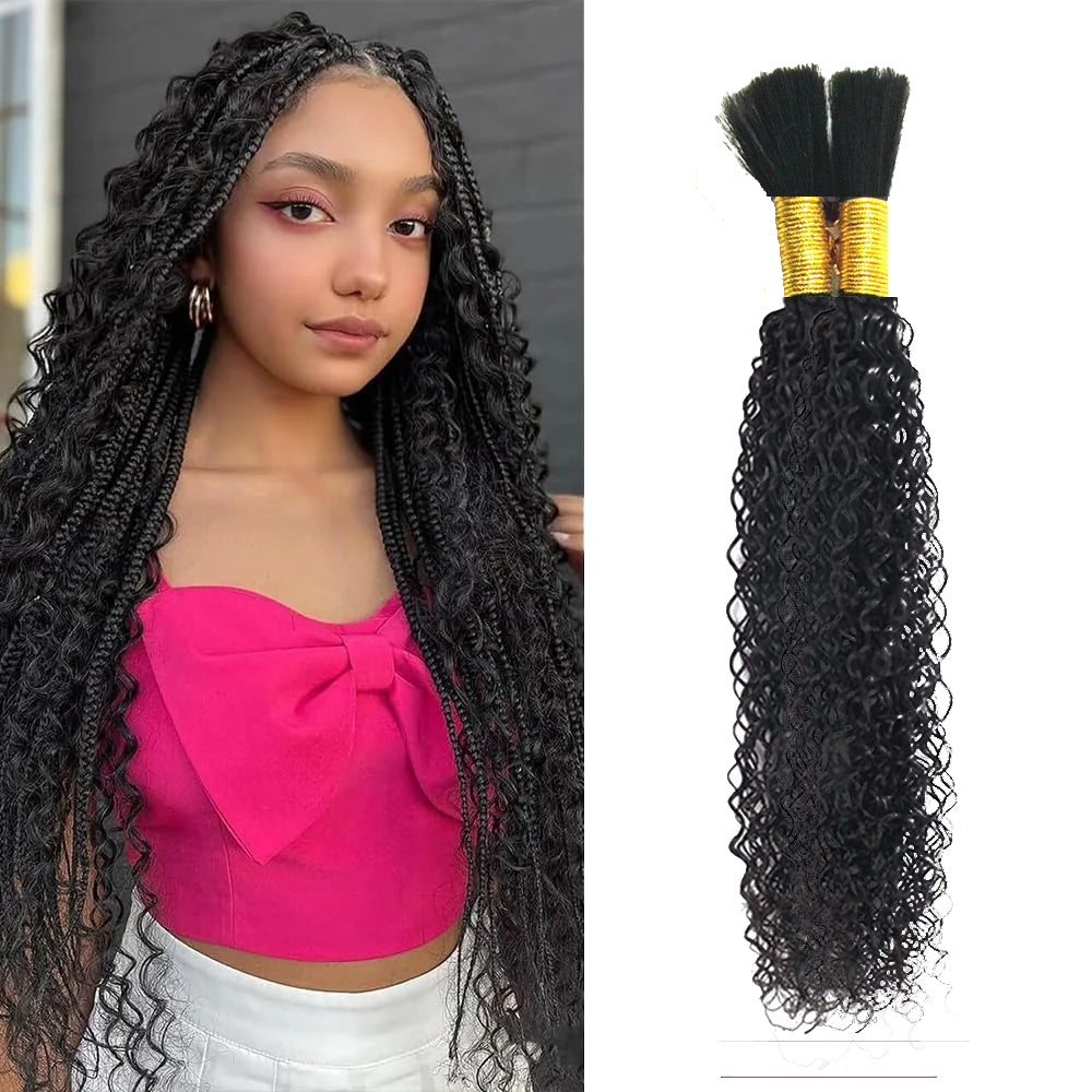 Boho Braiding 100 Human Hair natural black - Straight, Body Wave, Deep Wave, loose deep, Natural Wave, Jerry Curl, Water Wave 100g/pack