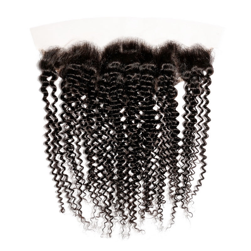 13x4 Lace Frontal Kinky Curl Unprocessed 100% Human Hair | Natural Black, Volume Discount