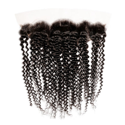 13x4 Lace Frontal Kinky Curl Unprocessed 100% Human Hair | Natural Black, Volume Discount