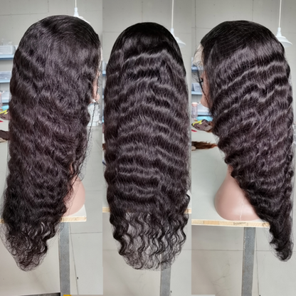 Loose Wave Headband Wig 100% Human Virgin Hair Natural Black With weavy cap and 5 Extra Free Color Headbands