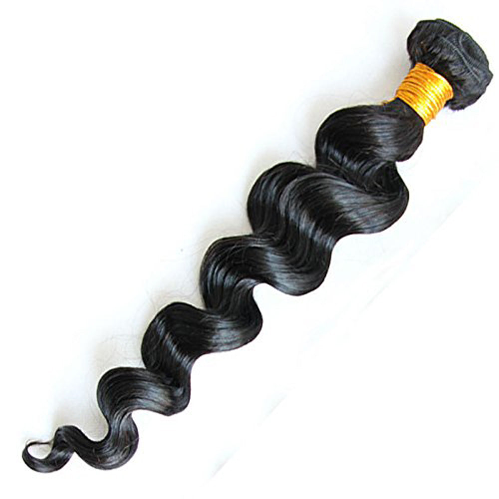 100% Affordable Human Hair Loose Wave Bundles | Natural Black 1B | 10"-30" | Voluminous Curls