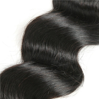 100% Affordable Human Hair Loose Wave Bundles | Natural Black 1B | 10"-30" | Voluminous Curls