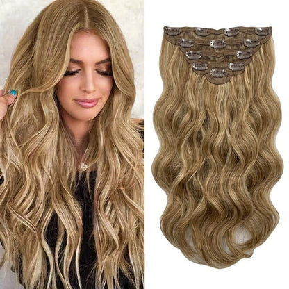 Halo Hair Extensions Invisible Wire Clip on Synthetic Wave Clip Ins Hair 20 Inch – Lightweight, Easy Install, Natural Look
