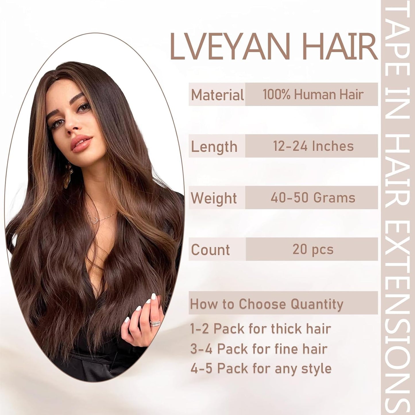 Master Blend Tape In Extensions Human Hair Blended Straight 20 Pcs/Pack, 50 Grams – Ustar Basics, 400°F Safe, Better Hair Less Money