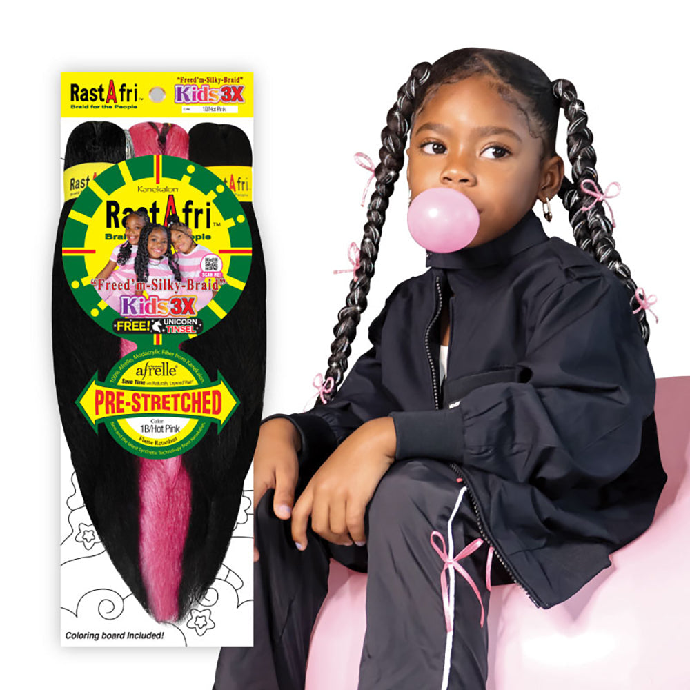 Rastafri  Freed'm silky braid PRE-STRETCHED KIDS 3X and plus