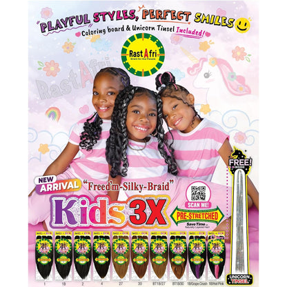 Rastafri  Freed'm silky braid PRE-STRETCHED KIDS 3X and plus