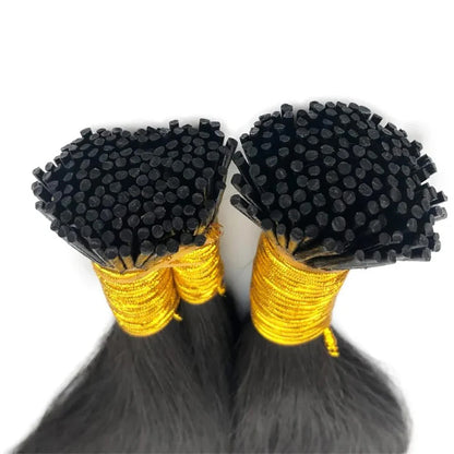 I-tip Premium Hair Extensions Natural Black Deep Wave – 100% Human Hair, Pre-Bonded, 18"-24"