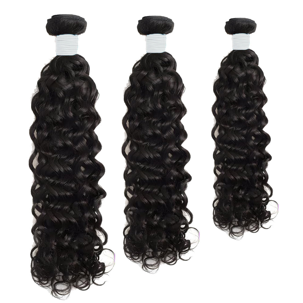 Holiday Deals : 3 bundles Water Wave Affordable hair natural black 100% Human Hair on sale