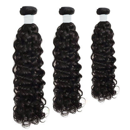 Holiday Deals : 3 bundles Water Wave Affordable hair natural black 100% Human Hair on sale