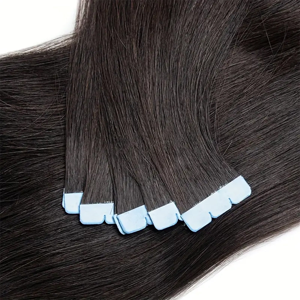 Master Blend Tape In Extensions Human Hair Blended Straight 20 Pcs/Pack, 50 Grams – Ustar Basics, 400°F Safe, Better Hair Less Money