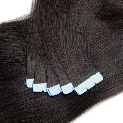 Master Blend Tape In Extensions Human Hair Blended Straight 20 Pcs/Pack, 50 Grams – Ustar Basics, 400°F Safe, Better Hair Less Money