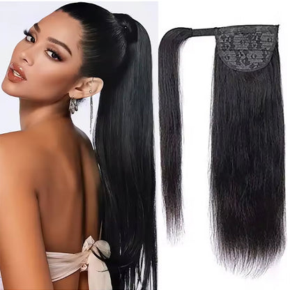 Premium Hair Clip in Wrap Around Ponytail Straight, Body Wave and Deep Wave – 100% Human Hair, Instant Length & Volume