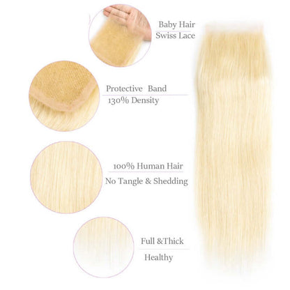  Honey Blonde Straight Human Hair