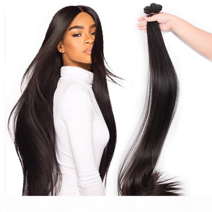 12A Premium Indian Silky Straight Hair Bundles – Natural Black Unprocessed 100% Human Hair Extensions | Machine Double Weft 10"-30"