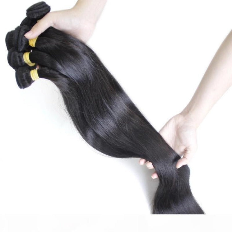 12A Premium Indian Silky Straight Hair Bundles – Natural Black Unprocessed 100% Human Hair Extensions | Machine Double Weft 10"-30"