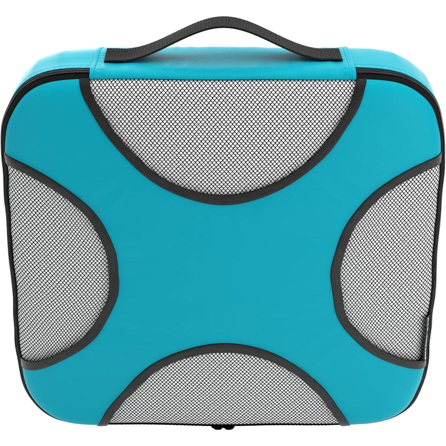 Travel Aqua Teal Mesh 5 Set Packing Cube Organizers With Laundry Bag