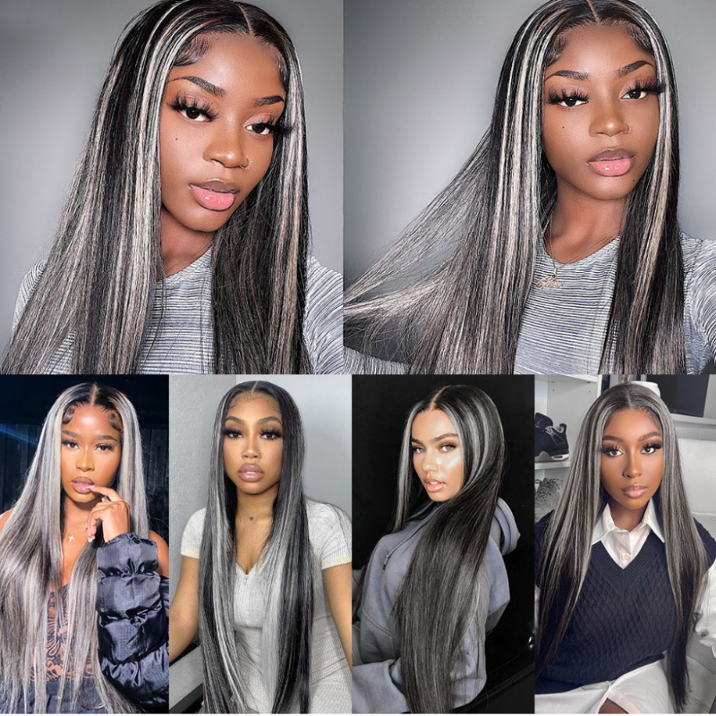 Gray Highlight Wig
