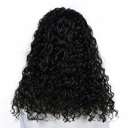 13x4 Transparent Lace Water Wave Wig Frontal Natural Black Human Hair Wig