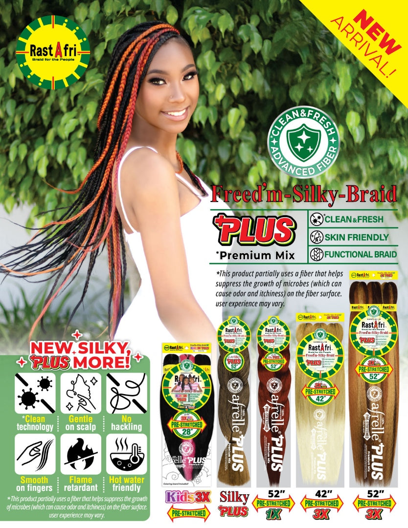 Rastafri  Freed'm silky braid PRE-STRETCHED KIDS 3X and plus