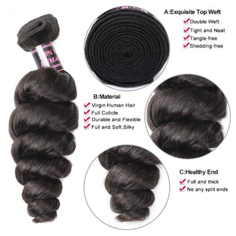  Human Hair bundle loose wave 