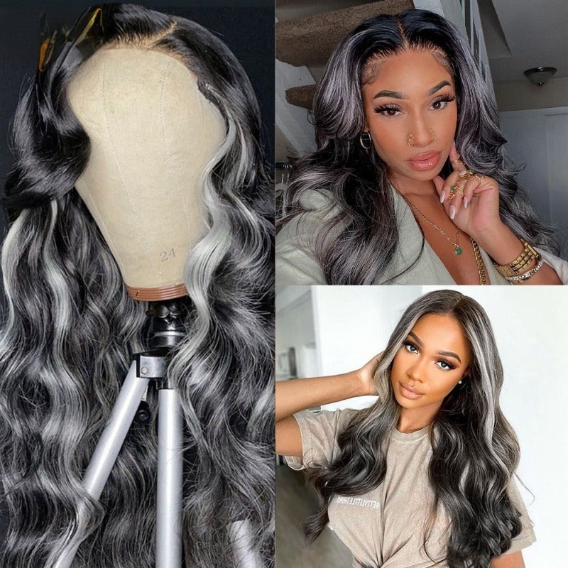 Gray Highlight Wig