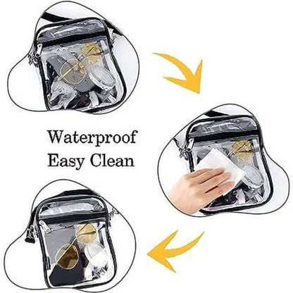 Clear Crossbody Bag, Stadium Approved Clear Purse Bag for Concerts Sports Events Festivals