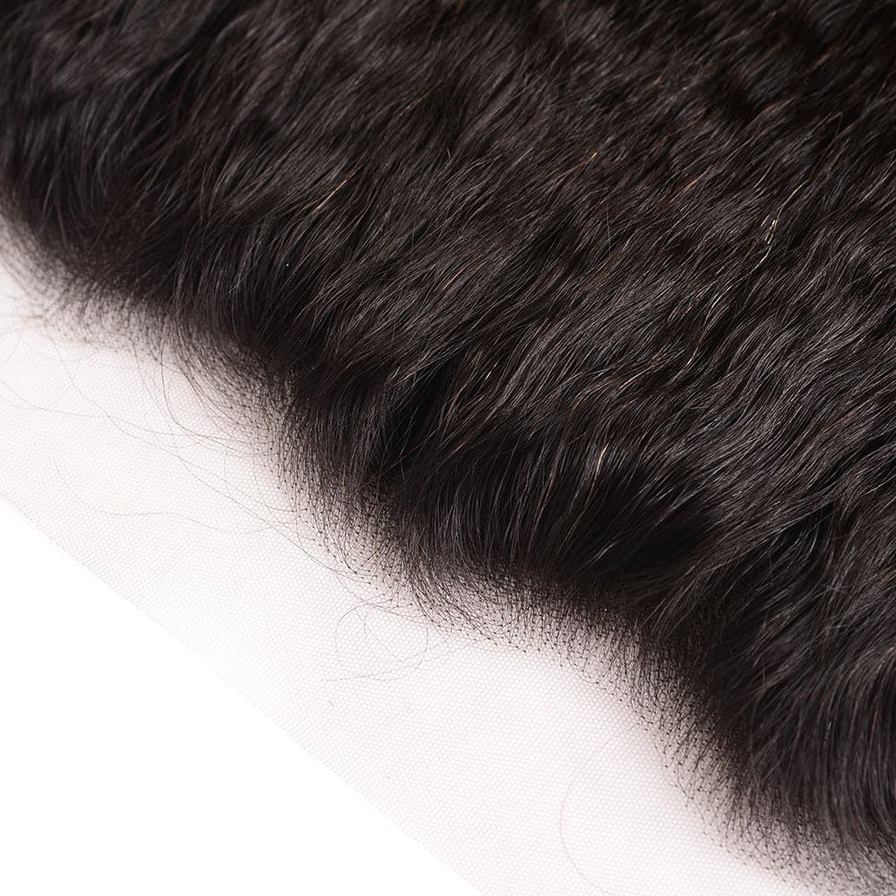 13x4 HD Lace Frontal Kinky Straight – Brazilian Virgin Human Hair | Ear-to-Ear, Pre-Plucked, Skin-Melt HD Lace