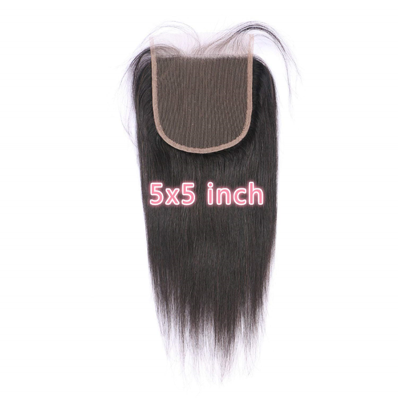 5X5HD Closure Straight Natural Black Closure High Quality Human Hair BW DW