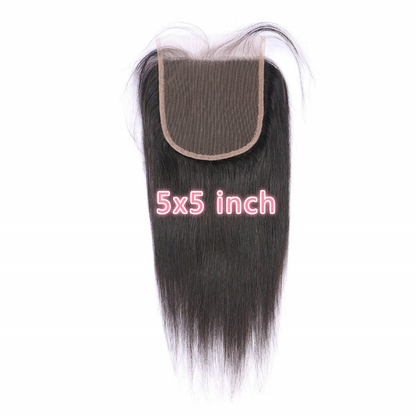 5X5HD Closure Straight Natural Black Closure High Quality Human Hair BW DW