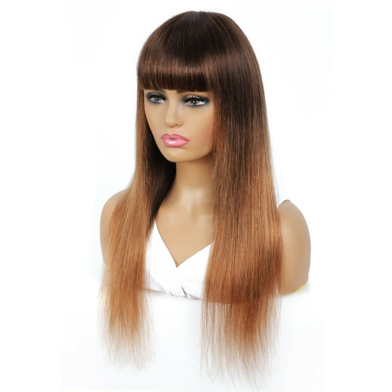 Afro Ombre Brazilian Remy Human Hair Wigs Straight 